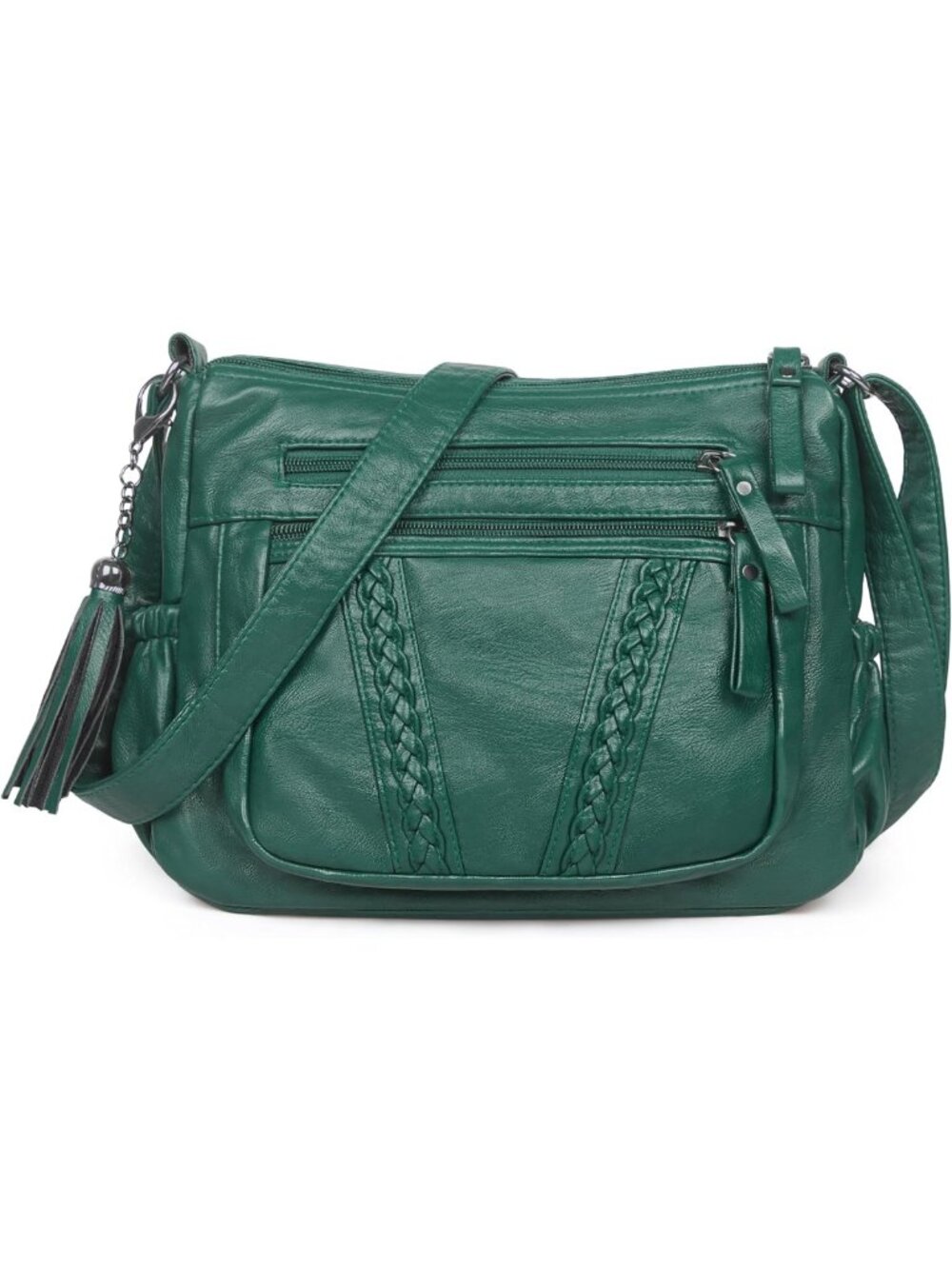 Chic Soft PU Leather Crossbody Bag with Tassel for Women - Stylish Handbag